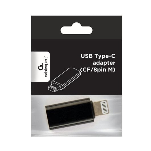Adaptador USB tipo-C para Apple 8-pin Gembird A-USB-CF8PM-01 Preto