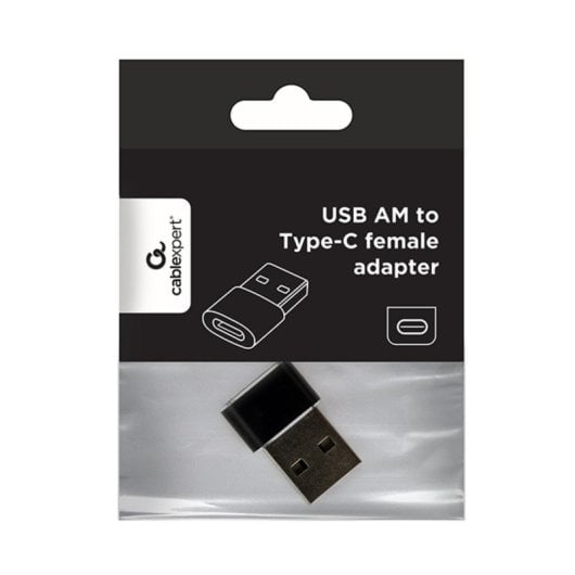 Adaptador USB A Gembird A-USB2-AMCF-02 USB-C Hembra Negro Compacto