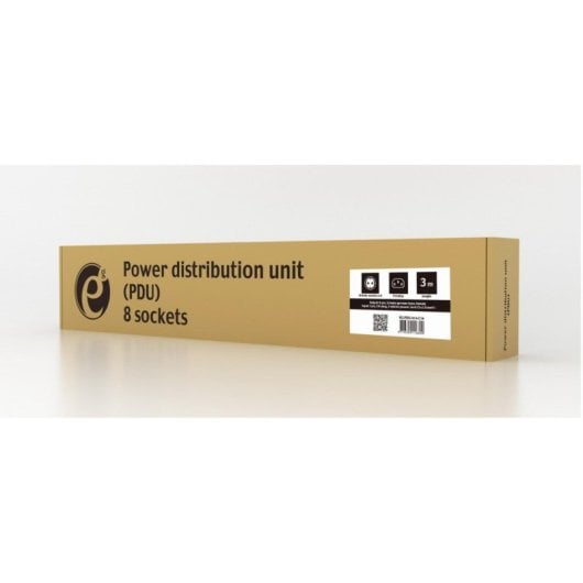 PDU Gembird EG-PDU-014-C14 1U Aluminio Negro 8 salidas AC C14 3m 16A