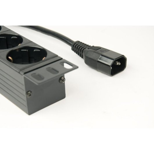 PDU Gembird EG-PDU-014-C14 1U Aluminio Negro 8 salidas AC C14 3m 16A