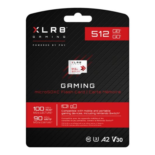 MicroSDXC PNY XLR8 512GB Klasse 10 UHS-I 100MB/s Lesen 90MB/s Schreiben MicroSDXC PNY XLR8 512GB Klasse 10 UHS-I 100MB/s Lesen 90MB/s Schreiben