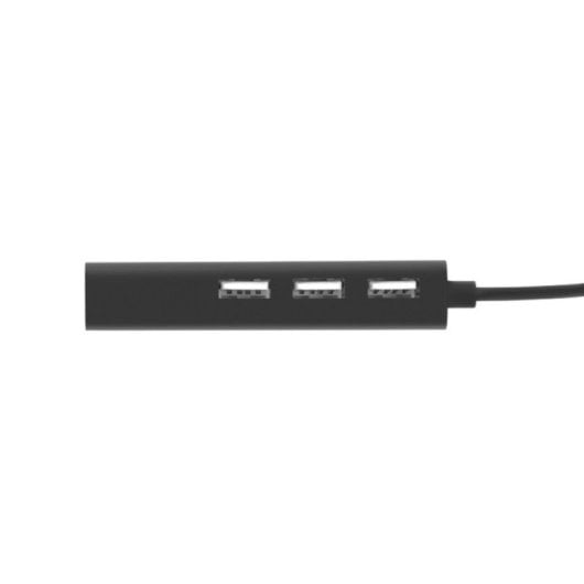 Hub NATEC 3 puertos USB 2.0 + 1 puerto RJ-45 Ethernet modelo Dragonfly compacto negro