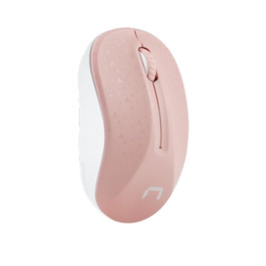 Ratón NATEC inalámbrico 1600 DPI ambidiestro rosa/blanco con rueda de desplazamiento