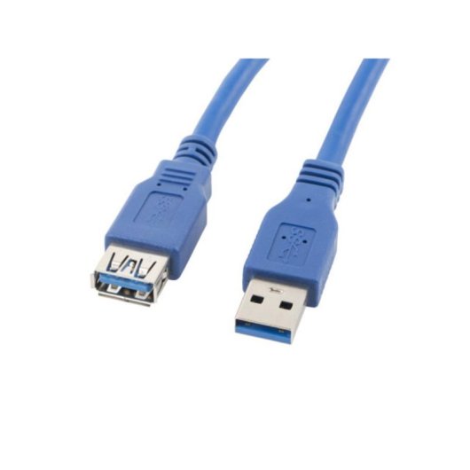 Câble USB Lanberg CA-US3E-10CC-0018-B 1,8m USB A-A Or Bleu