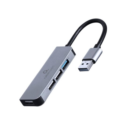 Hub Gembird 4 puertos USB 3.2 Gen 1 5Gbps modelo UHB-U3P1U2P3-01 aluminio integrado