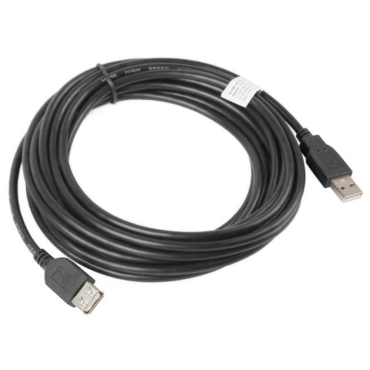 Cabo USB Lanberg CA-USBE-10CC-0050-BK 5m USB 2.0 Preto Ouro