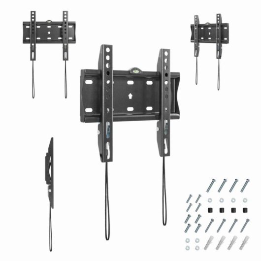 Soporte de pared TV Gembird WM-42F-01 30kg VESA 200x200 Acero Nivel Integrado Negro