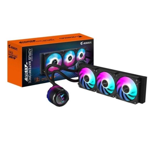 Refrigeración Líquida Gigabyte AORUS WATERFORCE X II 360mm 3 Ventiladores ARGB LCD