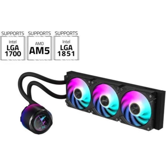 Refrigeración Líquida GIGABYTE AORUS WATERFORCE X II 360mm 3 Ventiladores ARGB LCD