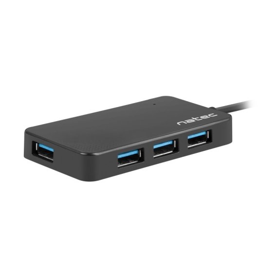 Hub NATEC 4 puertos 5000 Mbit/s Silkworm USB-C a USB-A 3.2 Gen 1 compacto