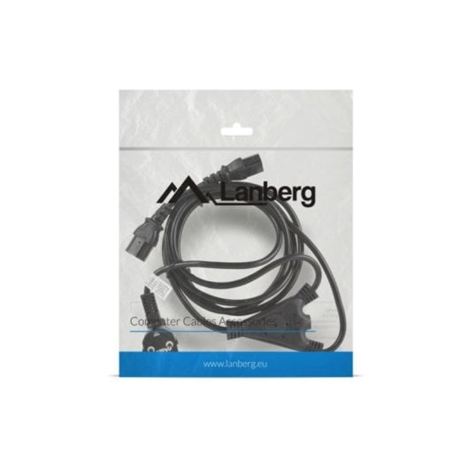 Cavo Lanberg CA-C13C-13CC-0018-BK 2m C13 accoppiatore CEE7/7 Cavo di alimentazione PC