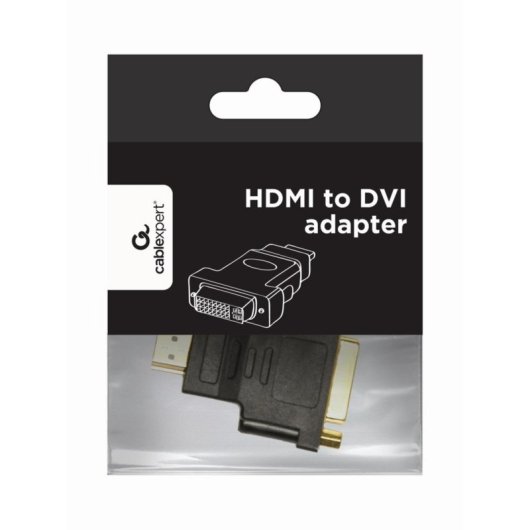 Adaptador HDMI a DVI Gembird M/H Negro contactos oro compatibilidad universal