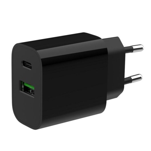 Cargador USB Gembird TA-UC-PDQC20-01-BK 2 Puertos 20W QC 3.0 Power Delivery Negro