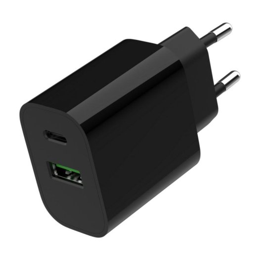 Cargador USB Gembird TA-UC-PDQC20-01-BK 2 Puertos 20W QC 3.0 Power Delivery Negro