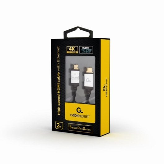 Cable HDMI Gembird CCB-HDMIL-2M 2m UHD 4K 60Hz Chapado en Oro 3D Gris