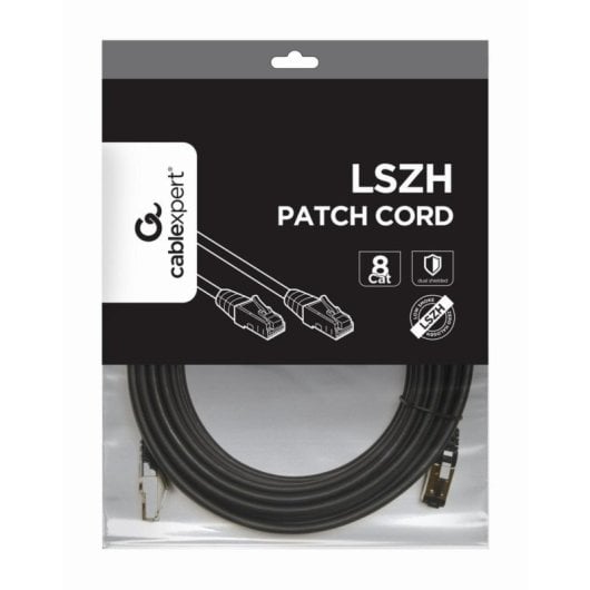 Cable de red Gembird PP8-LSZHCU-BK-10M 10m Cat8 S/FTP RJ-45 Foil blindado LSZH Oro
