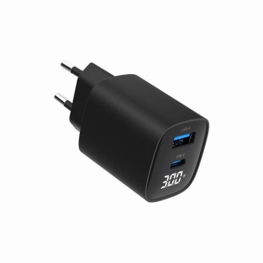 USB Ladegerät Gembird TA-UC-PDQC30LCD-BK-01 30W Schnellladung Typ C und A USB Ladegerät Gembird TA-UC-PDQC30LCD-BK-01 30W Schnellladung Typ C und A