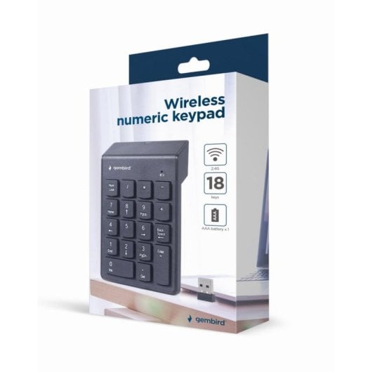 Teclado numérico Gembird KPD-W-02 inalámbrico 18 teclas USB/Bluetooth negro