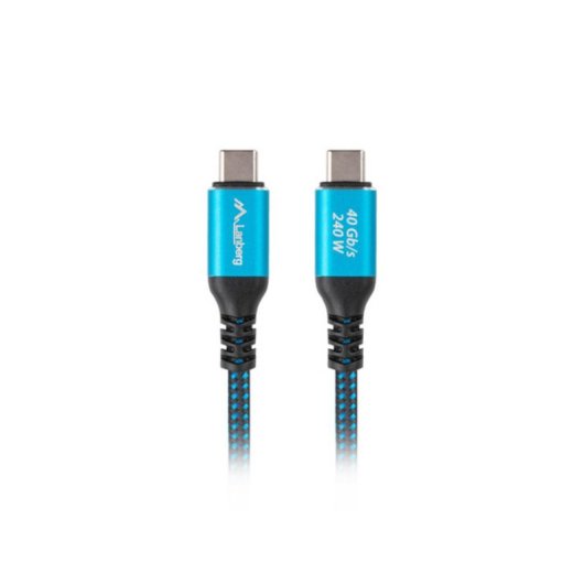 Cable USB-C Lanberg CA-CMCM-45CU-0015-BK 1,5m 40Gbps 8K 240W Trenzado Algodón