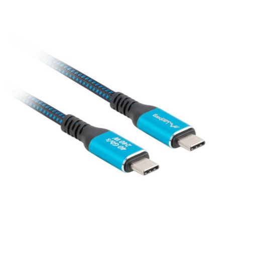 Cable USB-C Lanberg CA-CMCM-45CU-0015-BK 1,5m 40Gbps 8K 240W Trenzado Algodón