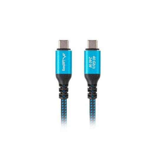 Cabo USB4 Lanberg CA-CMCM-45CU-0010-BK 1m Preto Azul USB C 40 Gbit/s