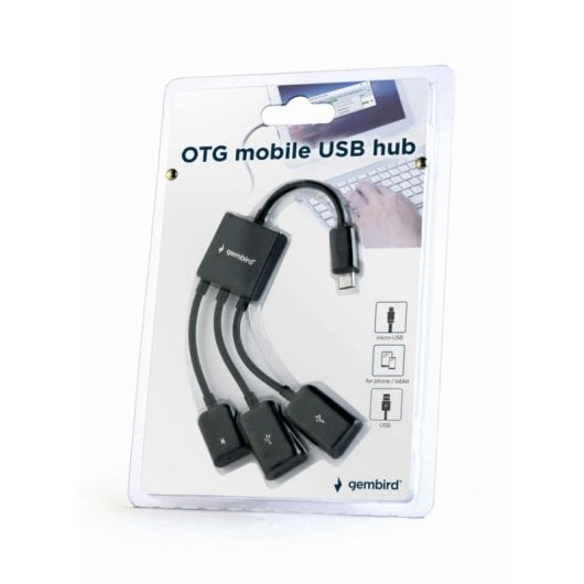 Hub USB Gembird 2 puertos USB 2.0 Micro-B modelo UHB-OTG-02 Conexión OTG y alimentación adicional