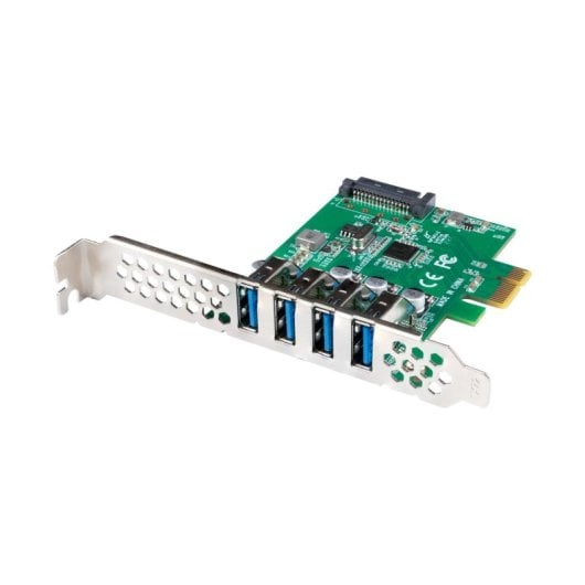 Controladora PCIe Lanberg PCE-US3-004 4 Puertos USB 3.2 Gen 1 SATA 15 pines Verde 5Gbit/s