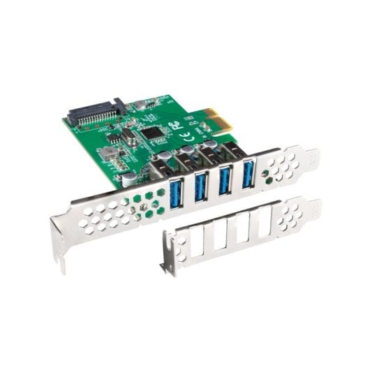 Controladora PCIe Lanberg PCE-US3-004 4 Puertos USB 3.2 Gen 1 SATA 15 pines Verde 5Gbit/s