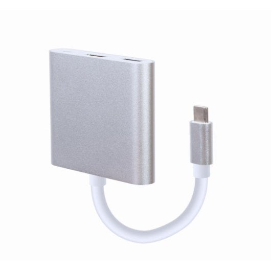 Adaptateur USB Type-C Gembird A-CM-HDMIF-02-SV 3 en 1 HDMI 4K, USB 3.0