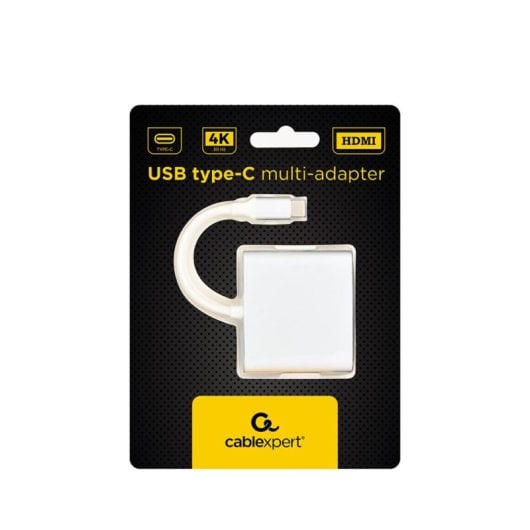 Adaptateur USB Type-C Gembird A-CM-HDMIF-02-SV 3 en 1 HDMI 4K, USB 3.0