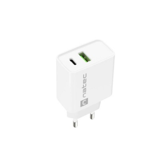 Universal Netzteil NATEC RIBERA Innen 12 V Weiß mit USB Typ C Schnellladung