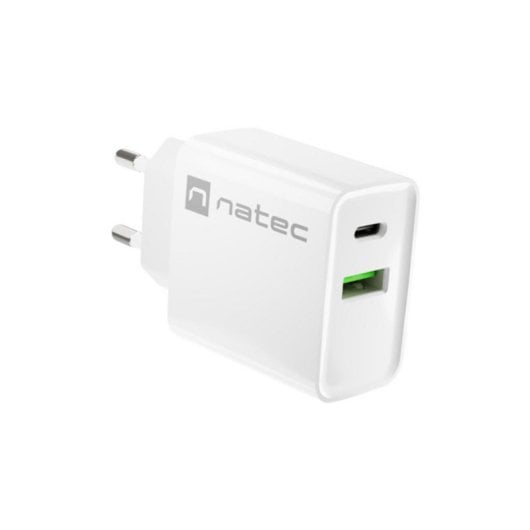 Universal Netzteil NATEC RIBERA Innen 12 V Weiß mit USB Typ C Schnellladung