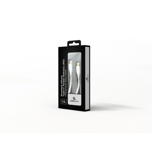 Cable USB C Gembird CC-USB2S-CMCM-1.5M-W 1,5m Blanco 60W Power Delivery 480Mbps