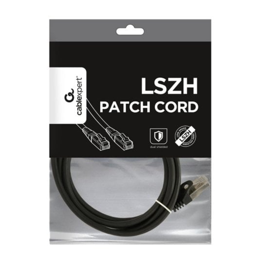 Cable de red Gembird PP6A-LSZHCU-BK-1.5M 1,5m Cat6a RJ-45 Foil Blindado LSZH Oro Negro