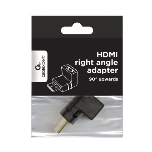 Gembird A-HDMI90-FML Connecteur HDMI Femelle à Mâle 90° Droit - Noir