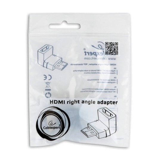 Gembird A-HDMI90-FML Connecteur HDMI Femelle à Mâle 90° Droit - Noir