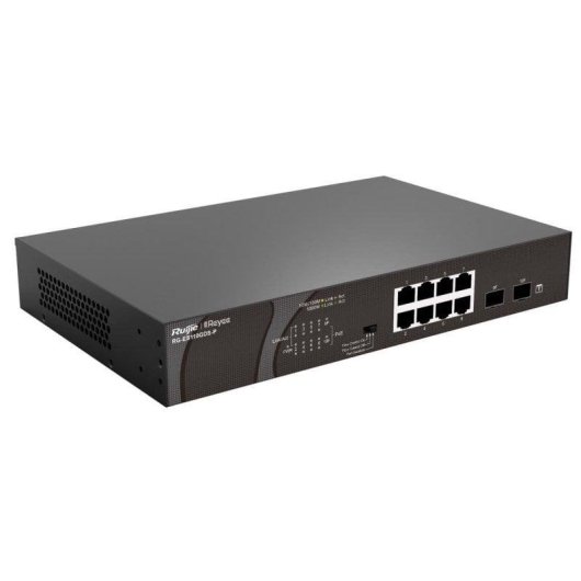 Switch Ruijie RG-ES110GDS-P 8 Ports Gigabit PoE+ 2 SFP Não Gerido Rack