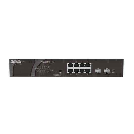 Switch Ruijie RG-ES110GDS-P 8 Ports Gigabit PoE+ 2 SFP Não Gerido Rack