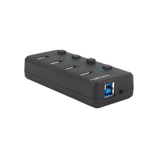 Hub Natec 4 puertos USB 3.2 Gen 1 5000 Mbit/s modelo Mantis ABS color negro