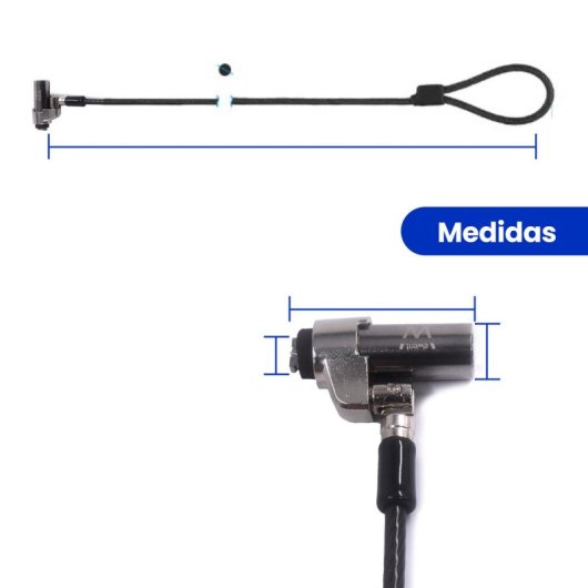Cable de seguridad Ewent EW1239 Nano Llave Acero 1,8m Revestimiento Vinilo Negro