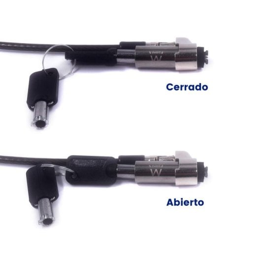 Cable de seguridad Ewent EW1239 Nano Llave Acero 1,8m Revestimiento Vinilo Negro