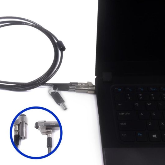 Cable de seguridad Ewent EW1239 Nano Llave Acero 1,8m Revestimiento Vinilo Negro