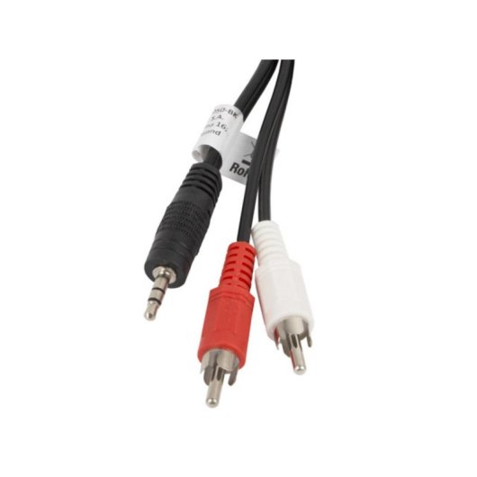 Câble Audio Lanberg CA-MJRC-10CC-0050-BK 3,5mm Macho 2 x RCA Macho 5m Noir