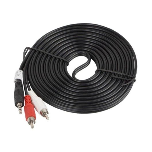 Cable de audio Lanberg 3,5mm macho a 2 x RCA macho 5m negro
