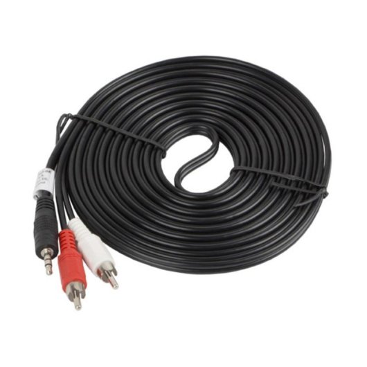 Cable de audio Lanberg 3,5mm macho a 2 x RCA macho 5m negro