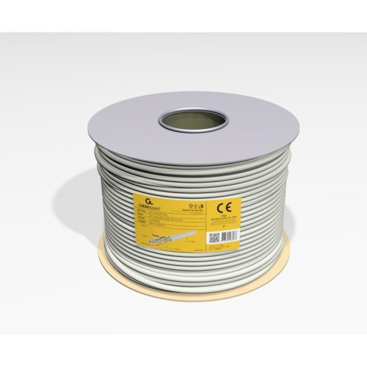 Cable de red Gembird CAT6 UTP 100m CCA alambre sólido gris alta calidad