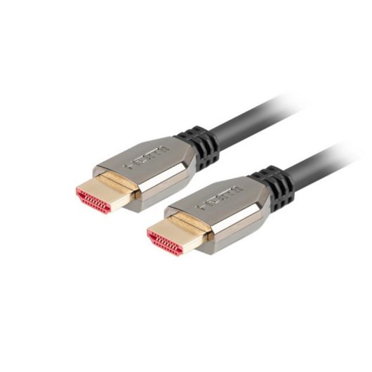 Cable HDMI Lanberg CA-HDMI-30CU-0010-BK 1m HDMI 2.1 48 Gbit/s Macho-Macho Chapado Oro