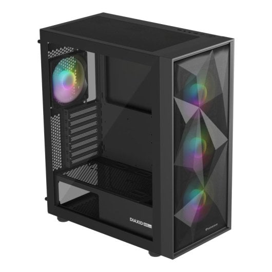 Gabinete PC Genesis Diaxid 605 ARGB Midi Tower Preto com RGB e Alta Compatibilidade