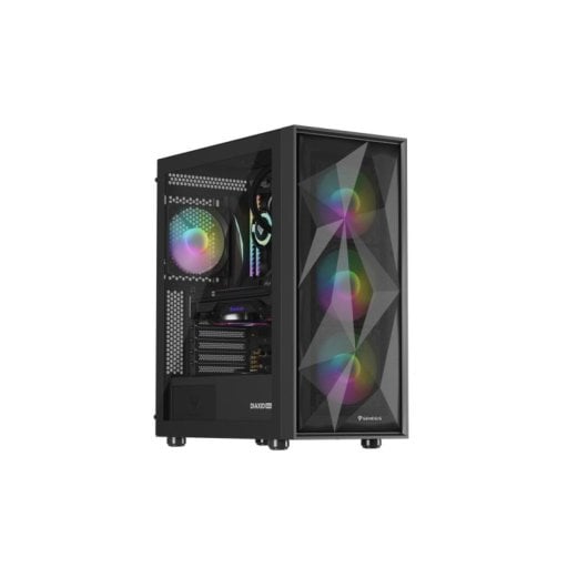Gabinete PC Genesis Diaxid 605 ARGB Midi Tower Preto com RGB e Alta Compatibilidade