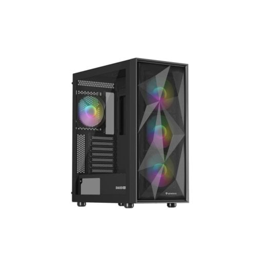 Gabinete PC Genesis Diaxid 605 ARGB Midi Tower Preto com RGB e Alta Compatibilidade